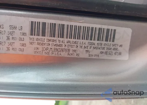 2019 Jeep Cherokee Latitude Plus 4X4 из США, поврежденный, VIN 1C4PJMLB9KD287978